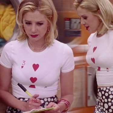 Romy and Michelle heart crop top 90s y2k