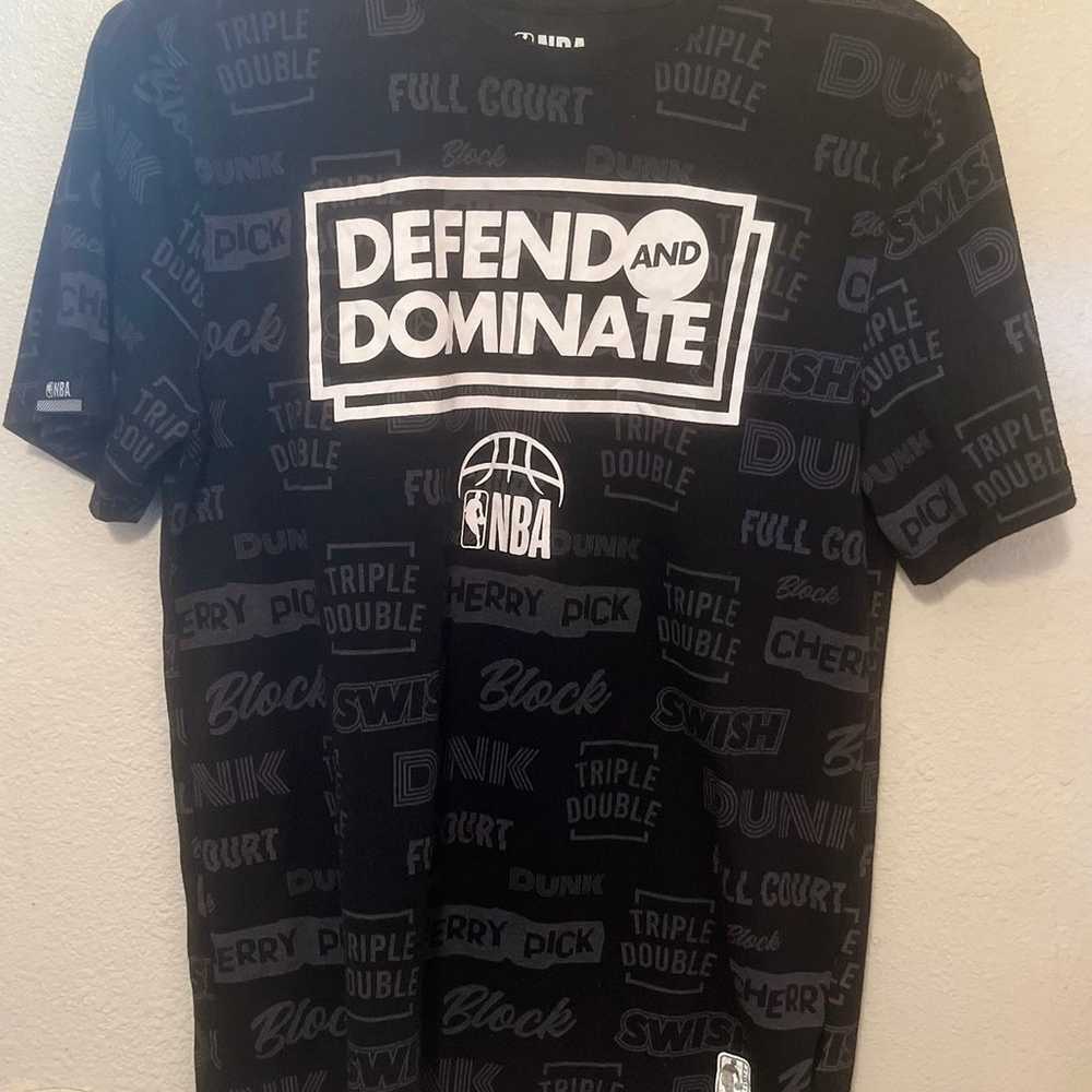 NBA Defend and Dominate Black & White Men’s Shirt… - image 1