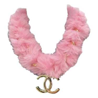 Chanel Cc faux fur necklace
