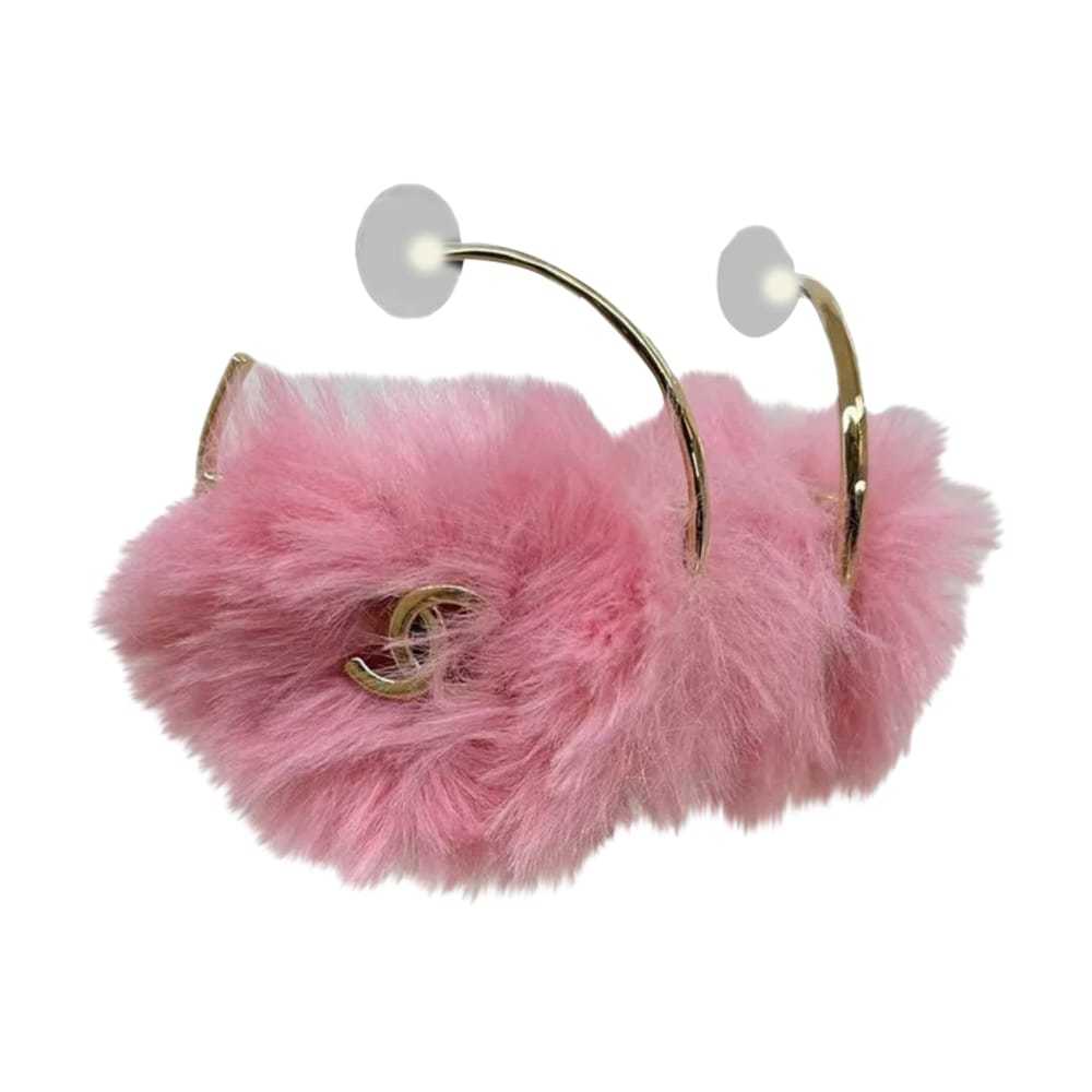 Chanel Cc faux fur earrings - image 1