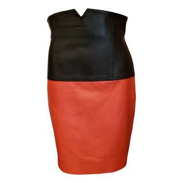 Escada Leather mid-length skirt - image 1