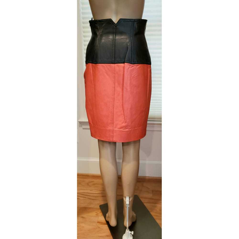 Escada Leather mid-length skirt - image 2