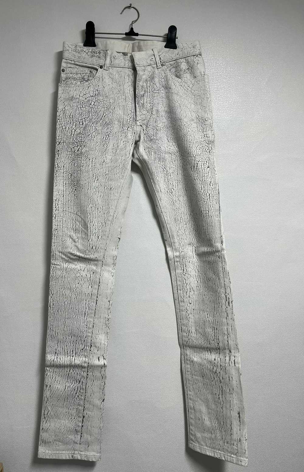 Balenciaga White paint cracked jean - image 1