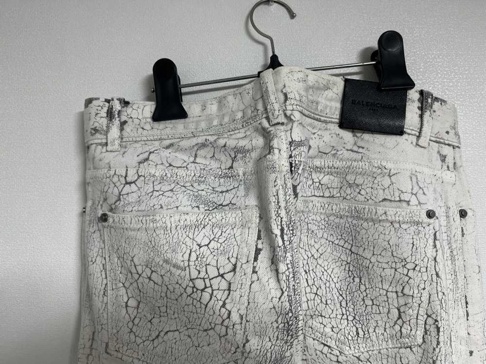Balenciaga White paint cracked jean - image 5