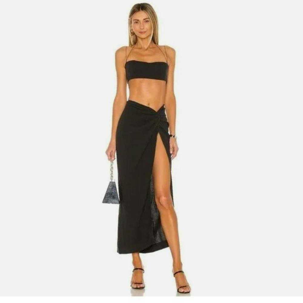 Other Natalie Rolt Kaia Slit Linen Midi Skirt Bla… - image 1