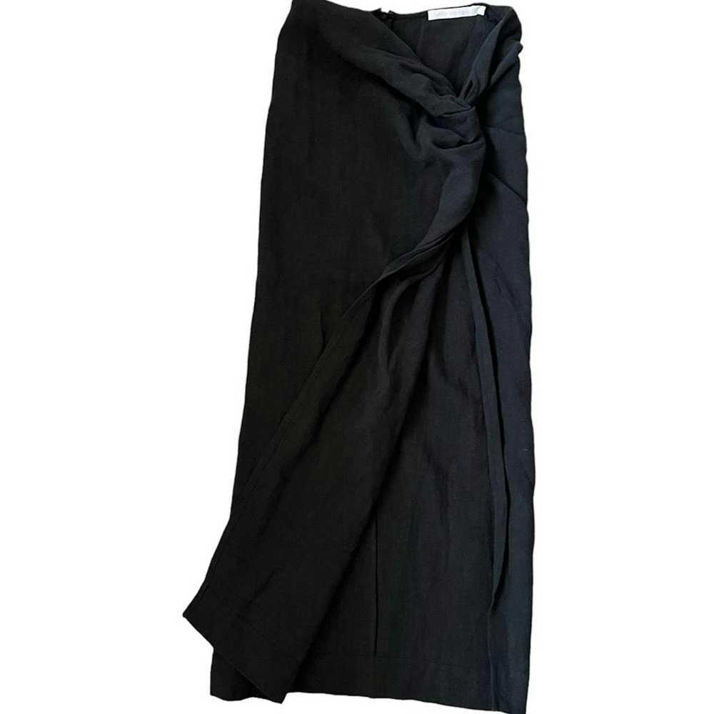 Other Natalie Rolt Kaia Slit Linen Midi Skirt Bla… - image 5