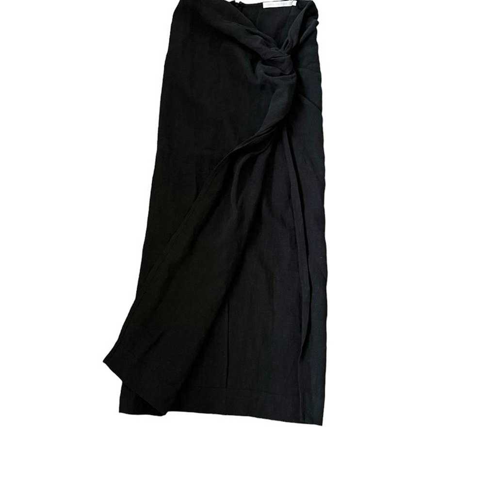 Other Natalie Rolt Kaia Slit Linen Midi Skirt Bla… - image 7