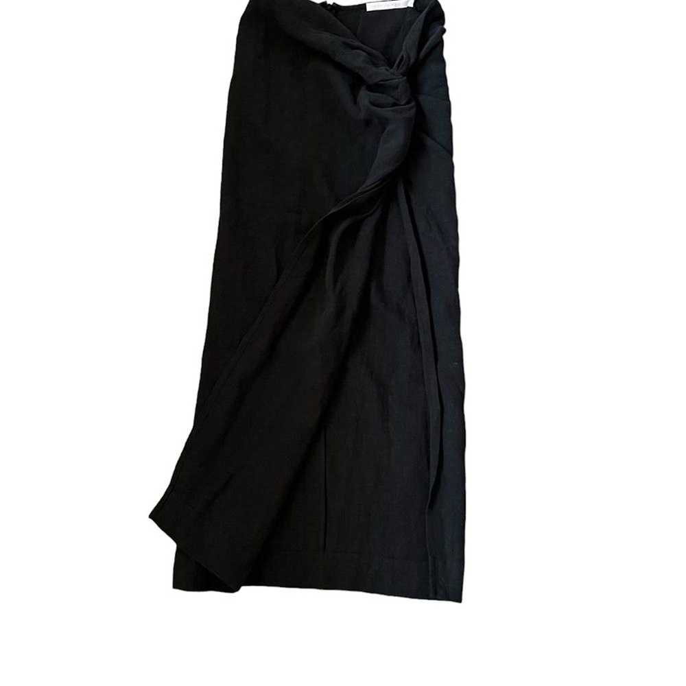 Other Natalie Rolt Kaia Slit Linen Midi Skirt Bla… - image 8