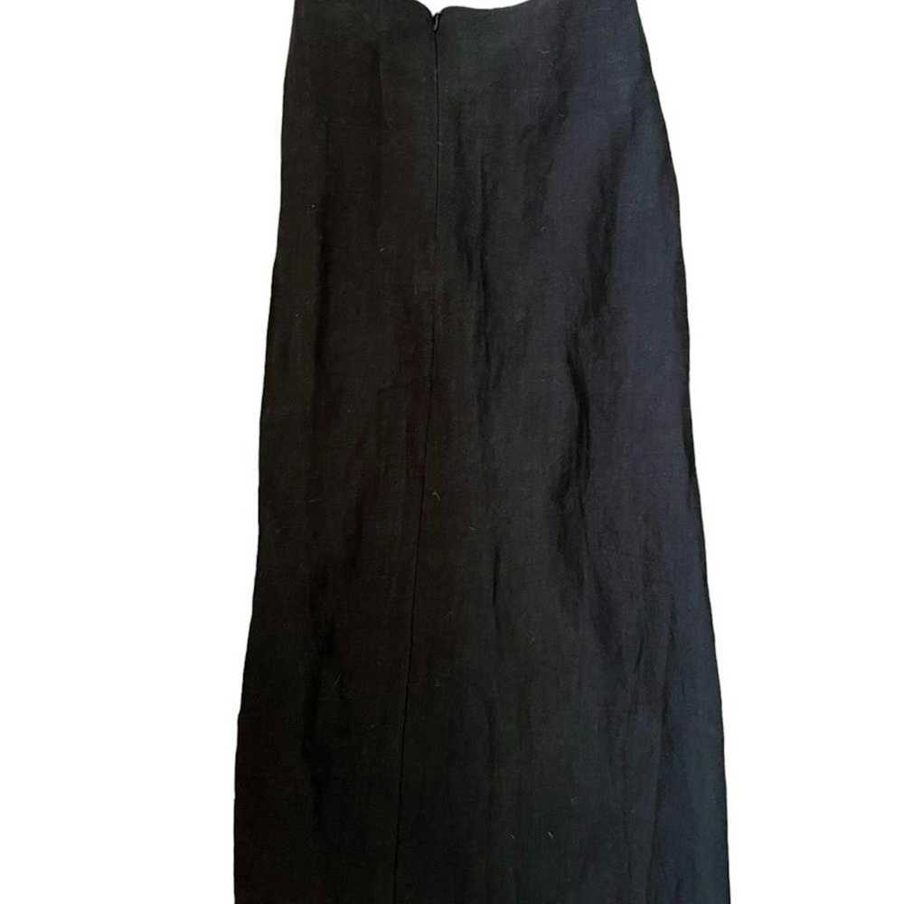Other Natalie Rolt Kaia Slit Linen Midi Skirt Bla… - image 9