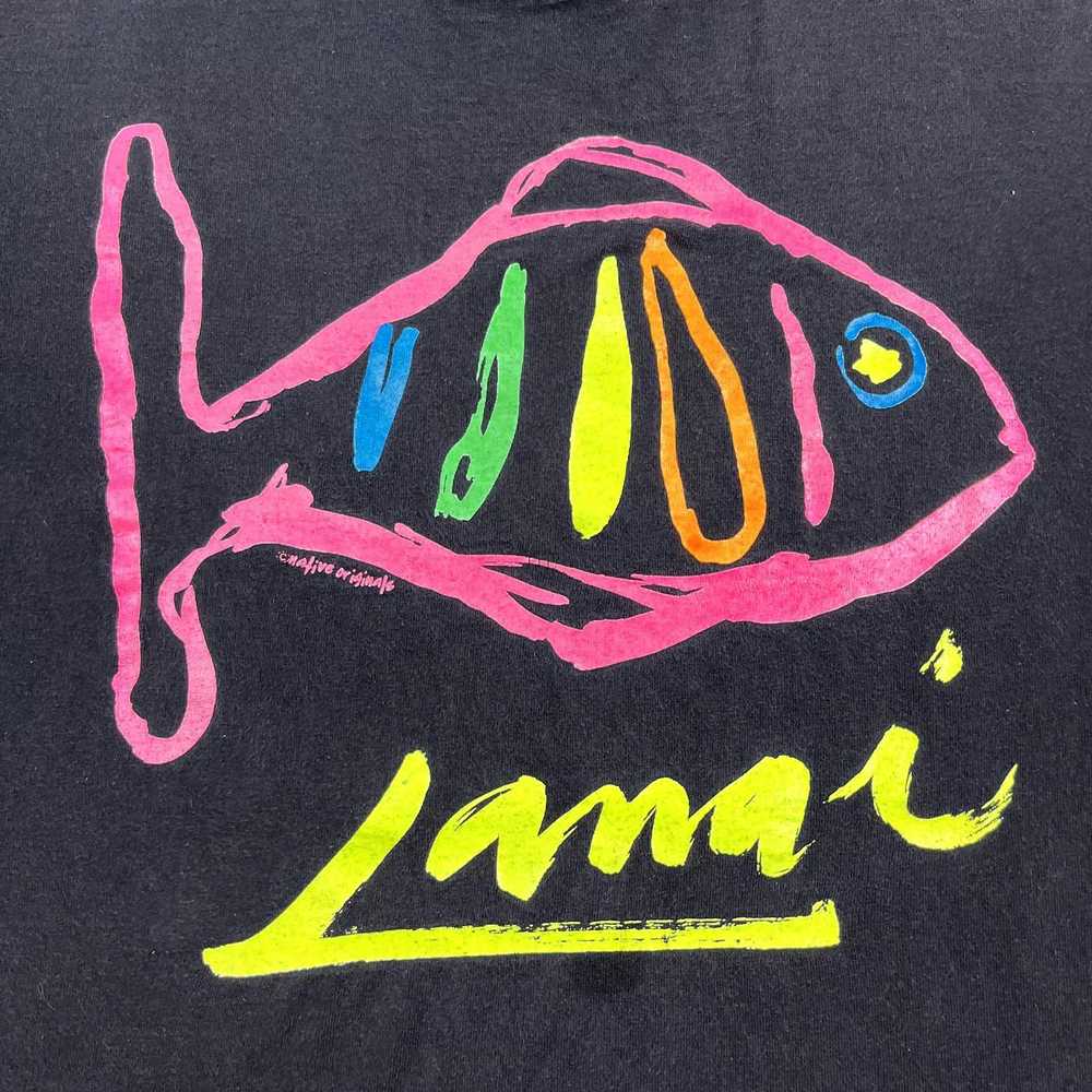 Vintage Vintage Hawaii T-Shirt Large Black Fish A… - image 3