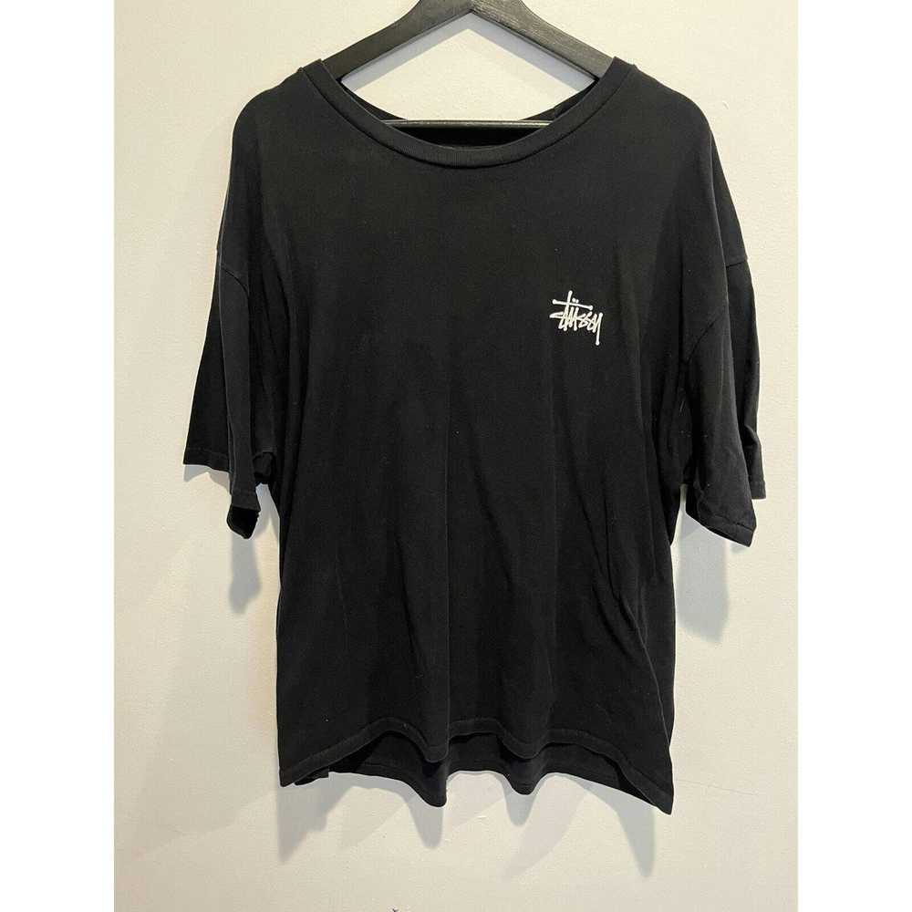 Stussy Vintage Stüssy Black T-Shirt with White Fr… - image 3