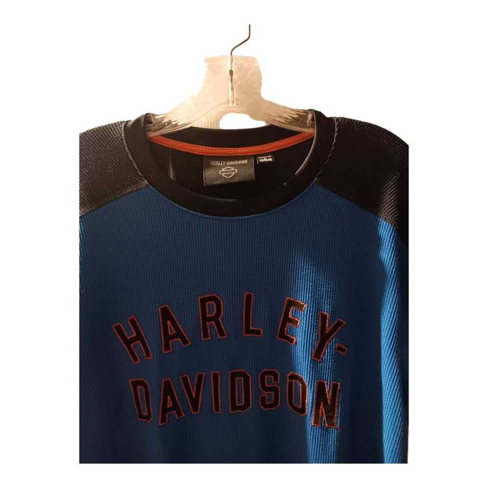 Harley Davidson Motor Cycles Blue Shirt Size LG - image 2