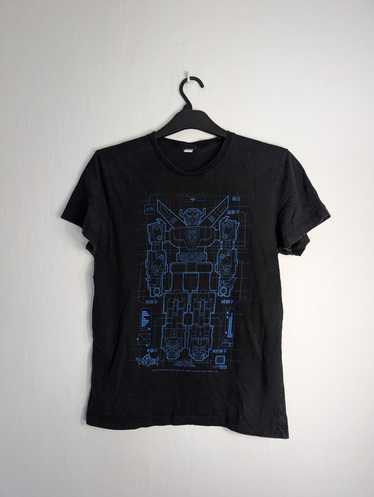 Transformers × Vintage Voltron Blueprint Black T-S