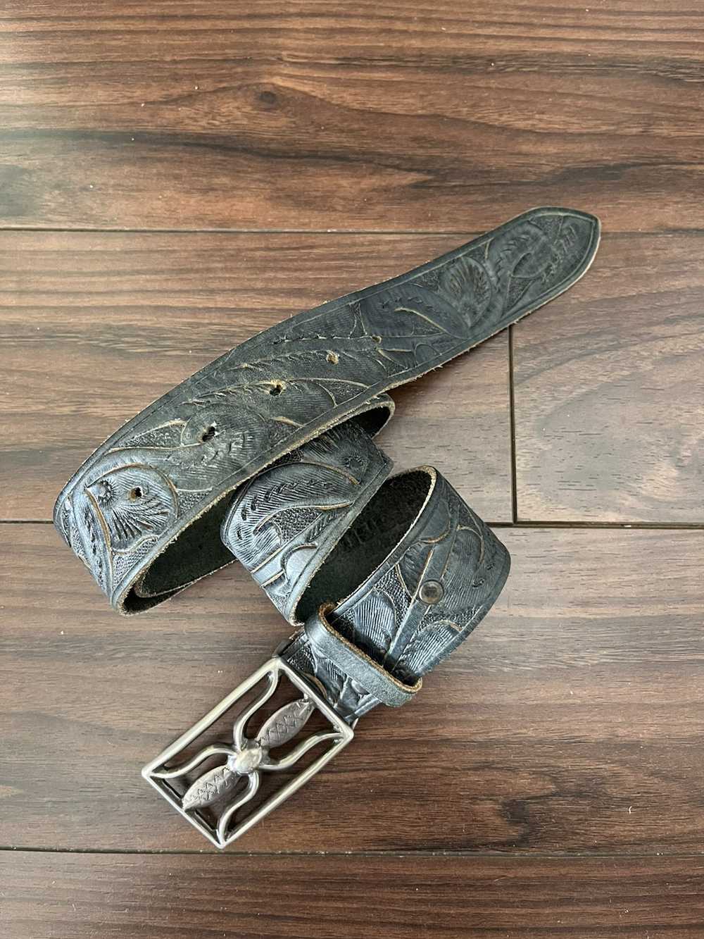 RRL Ralph Lauren Hand tooled Leather belt - image 1