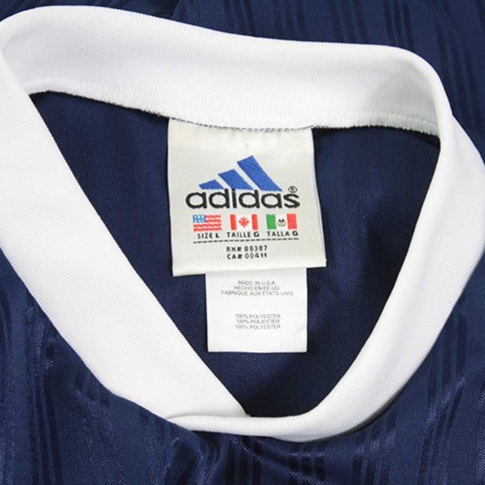 NWOT Vintage 90s Adidas Navy Blue 3 Stripe Jersey… - image 7