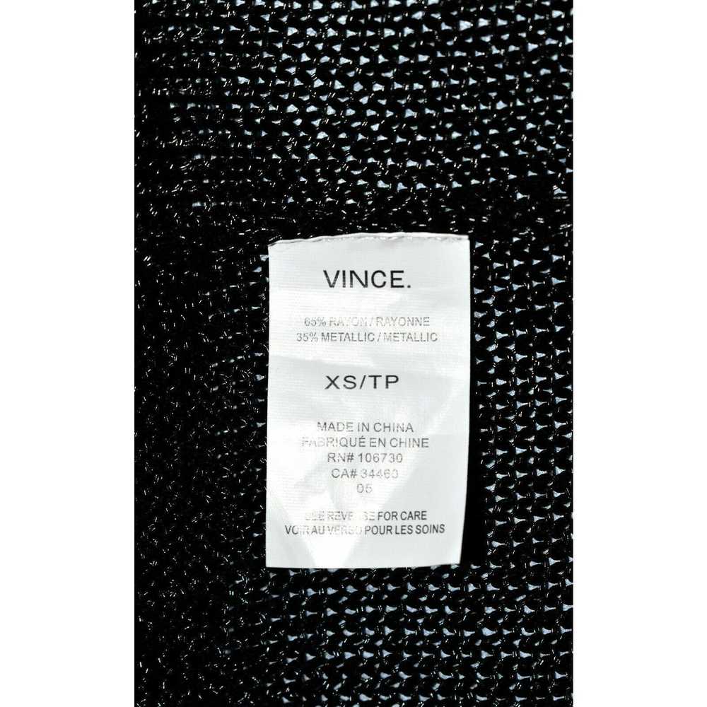 Vince VINCE Black Metallic Thread Mesh Drape Open… - image 7
