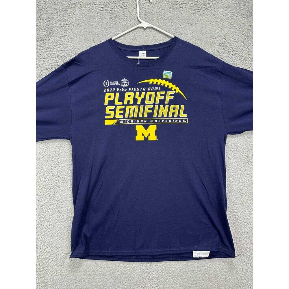 Hanes Shirt Mens Extra Large Blue Michigan Wolver… - image 1