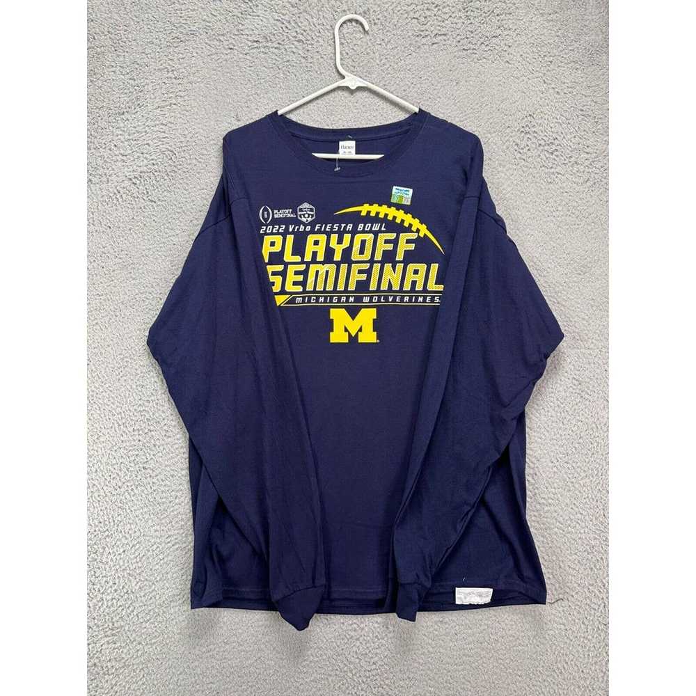 Hanes Shirt Mens Extra Large Blue Michigan Wolver… - image 3