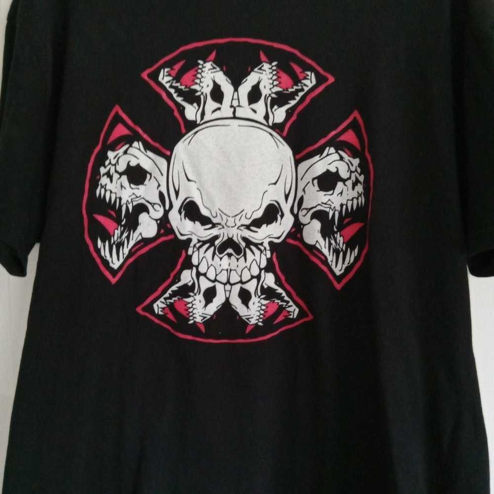 Vintage Chopper Wear skulls tshirt - image 2