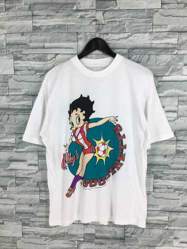 Vintage Betty Boop Sexy Socceretts T shirt White W