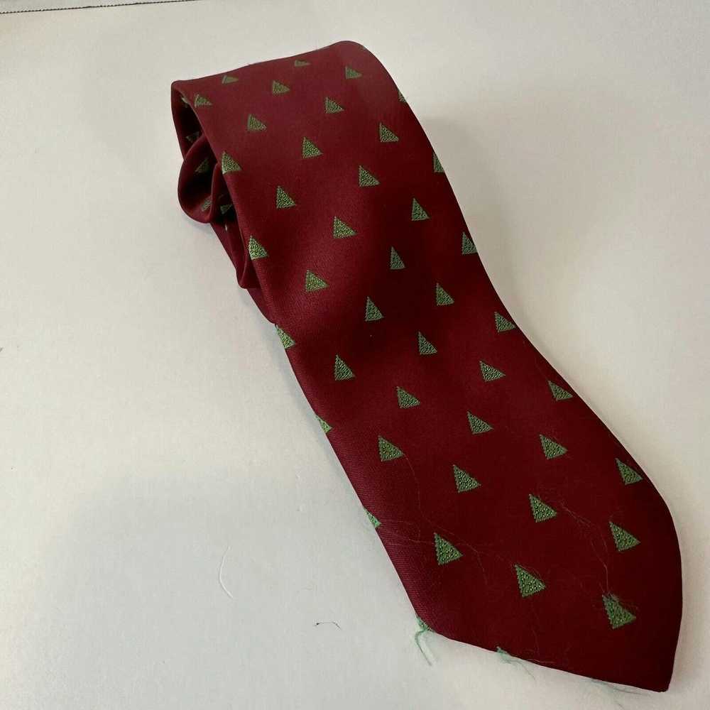 Other AVON Products 1985 Tie, RED w/Green Trees P… - image 1