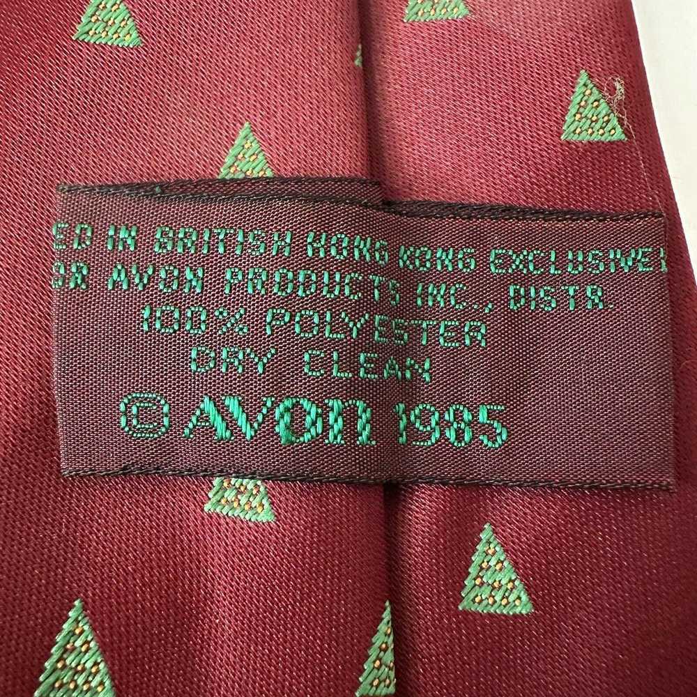 Other AVON Products 1985 Tie, RED w/Green Trees P… - image 2