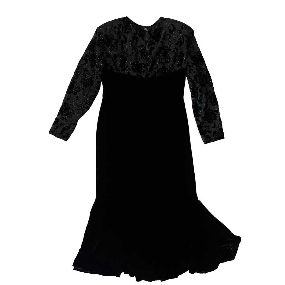 Vintage VTG 80s AJ Bari 12 14 Black Velvet Formal… - image 2