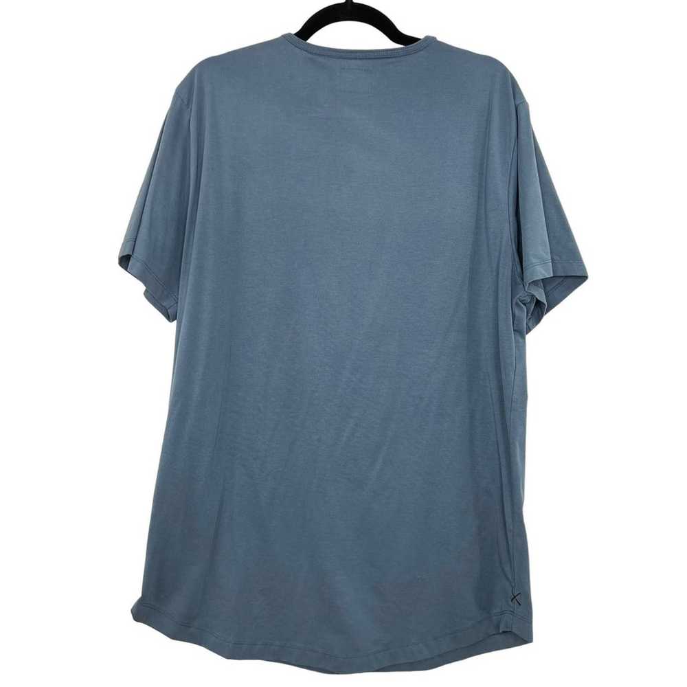 Cuts Curve Hem Button Henley T Shirt Short Sleeve… - image 4