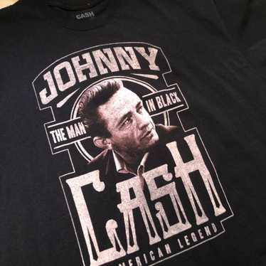 Vintage Johnny Cash man in black shirt