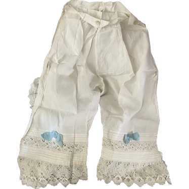 Antique Victorian White Lingerie Bloomers Underpi… - image 1