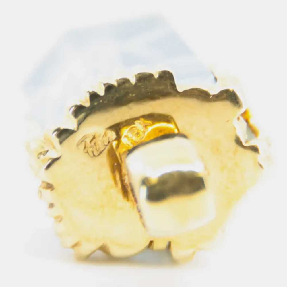 18k Yellow Gold Aqua & Diamond Pendant with 7 Sma… - image 6