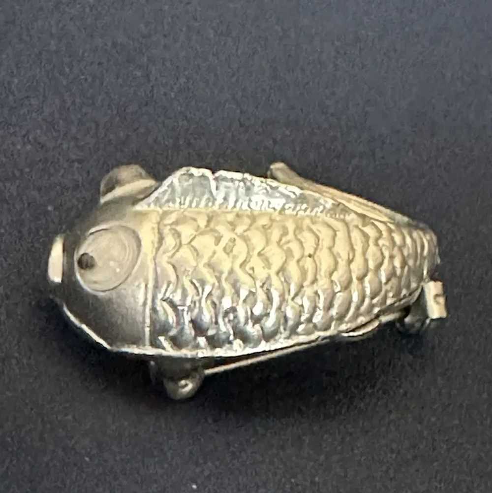 Googly-Eyed Silver Tone Fish Pin, Circa 1960s - image 3