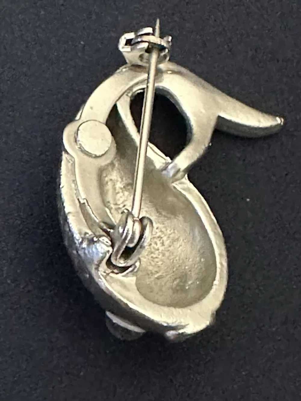 Googly-Eyed Silver Tone Fish Pin, Circa 1960s - image 6