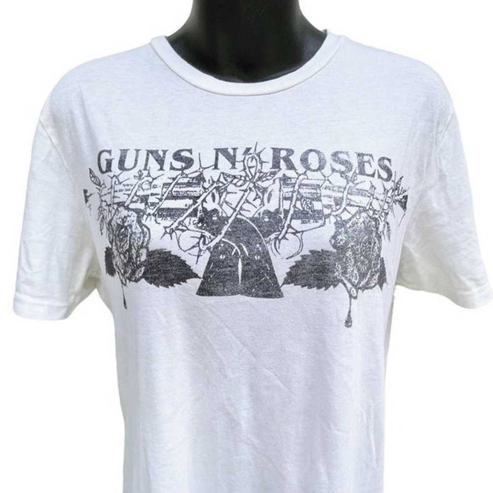 Lucky Brand Guns And Roses Distressed Graphic Whi… - image 2