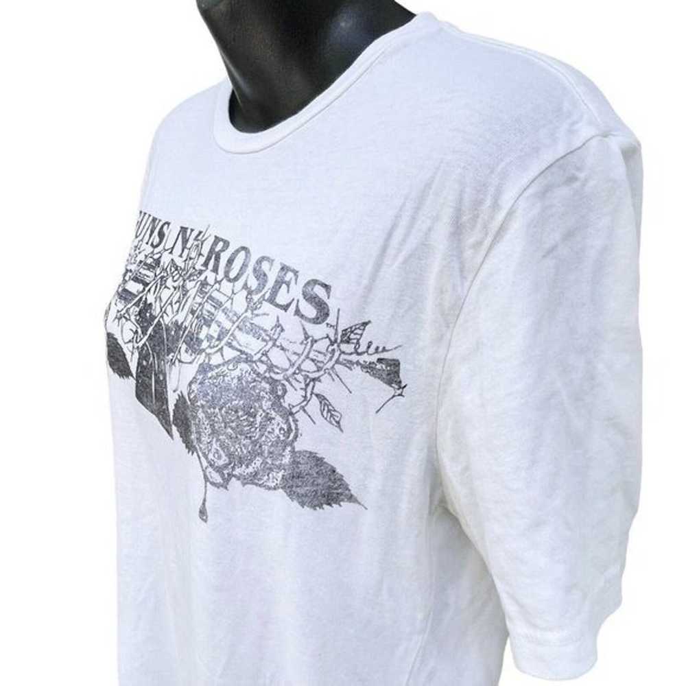 Lucky Brand Guns And Roses Distressed Graphic Whi… - image 3
