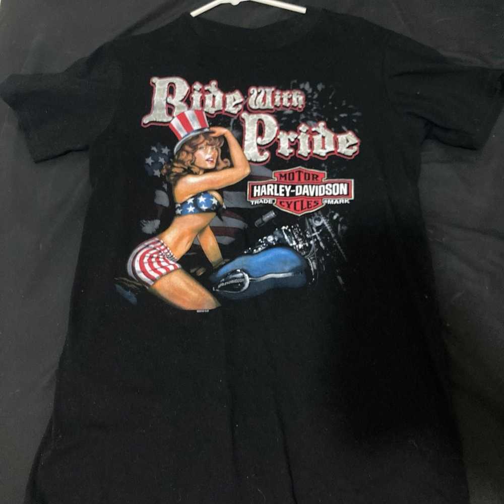 Harley Davidson Shirt - Ride with Pride Size S - image 1