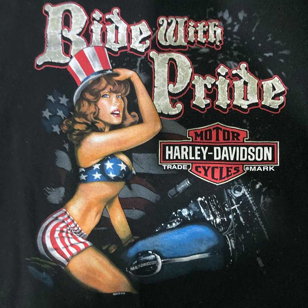 Harley Davidson Shirt - Ride with Pride Size S - image 2