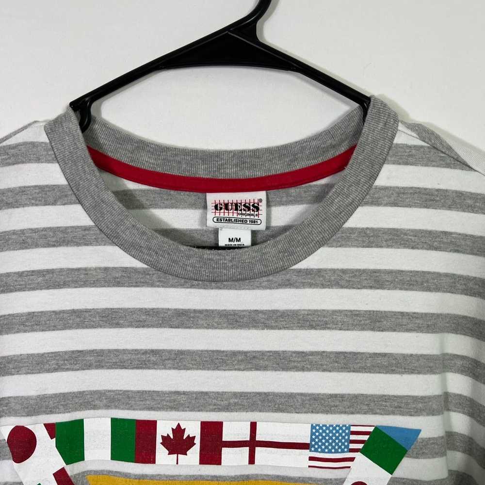 GUESS Worldwide Graphic Striped Long Sleeve Tee - image 3