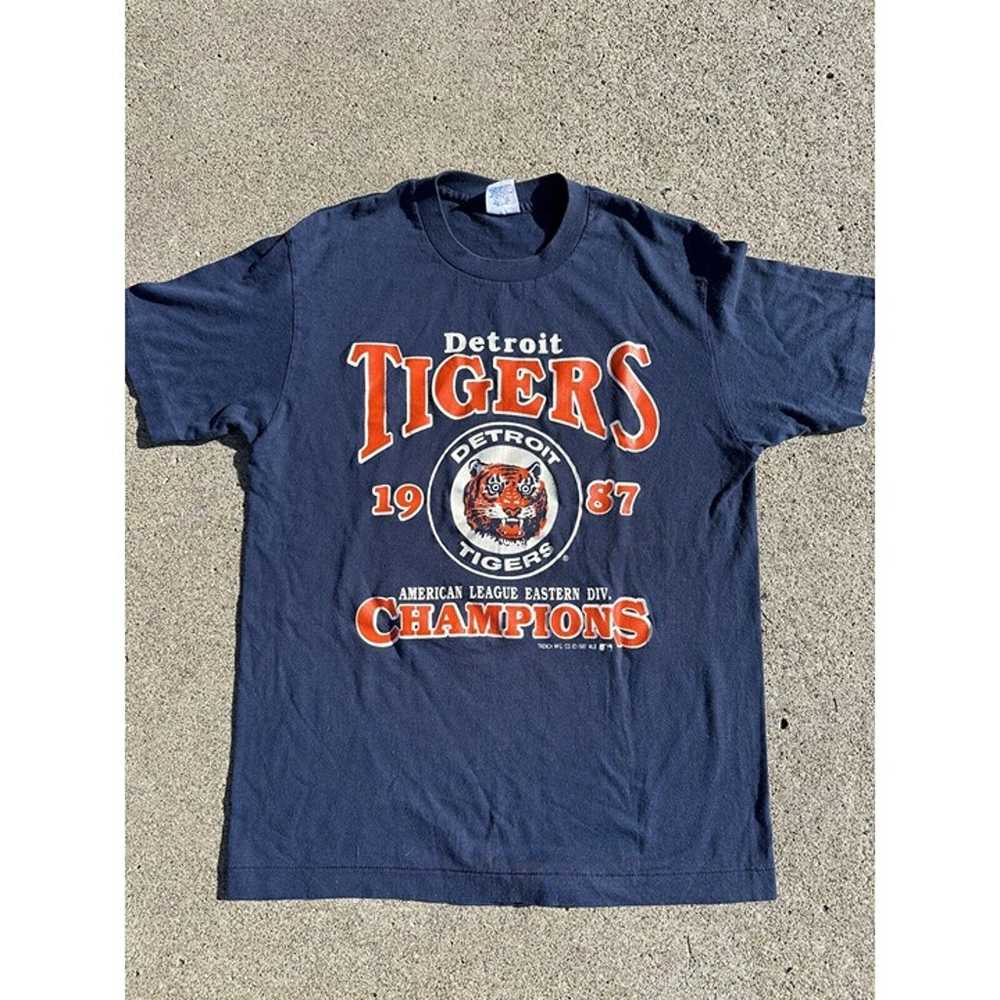 Vintage Detroit Tigers Single Stitch 1987 Eastern… - image 1