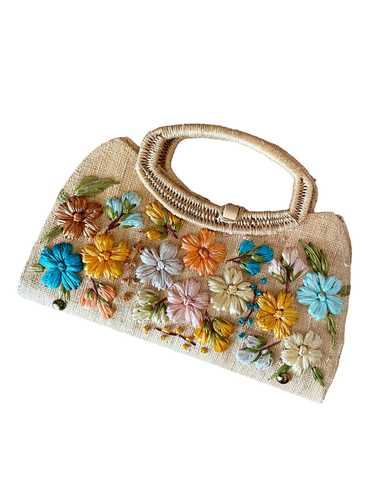 Raffia Floral Bag