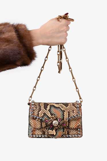 Gucci Multicolour Python Crystal Bee Embellished M