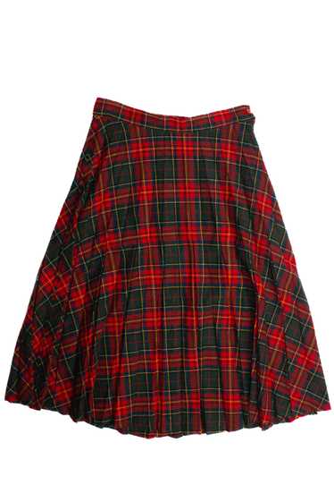 Vintage Plaid Midi Skirt (90s) 693