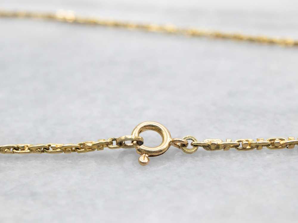 Yellow Gold Beaded Link Chain with Spring Ring Cl… - image 2