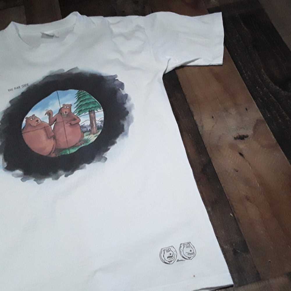 Vtg 90s Far Side Cartoon Bear Hunt T Shirt Mens L… - image 3