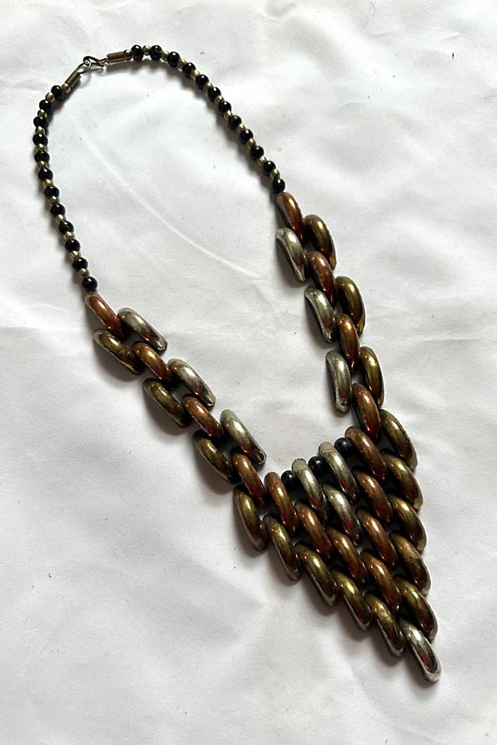 1970s Mixed Metal Statement Necklace Selected by … - image 1