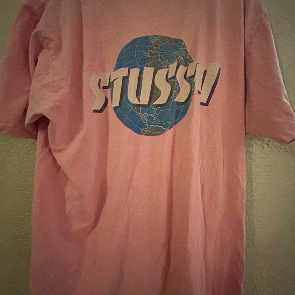 Stussy Logo Tee Pink Large - image 3