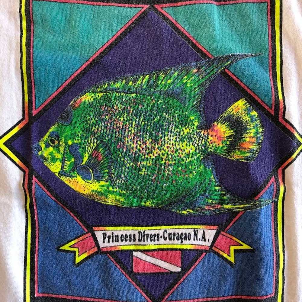 80s Curacao Divers Shirt Angel Fish - image 5