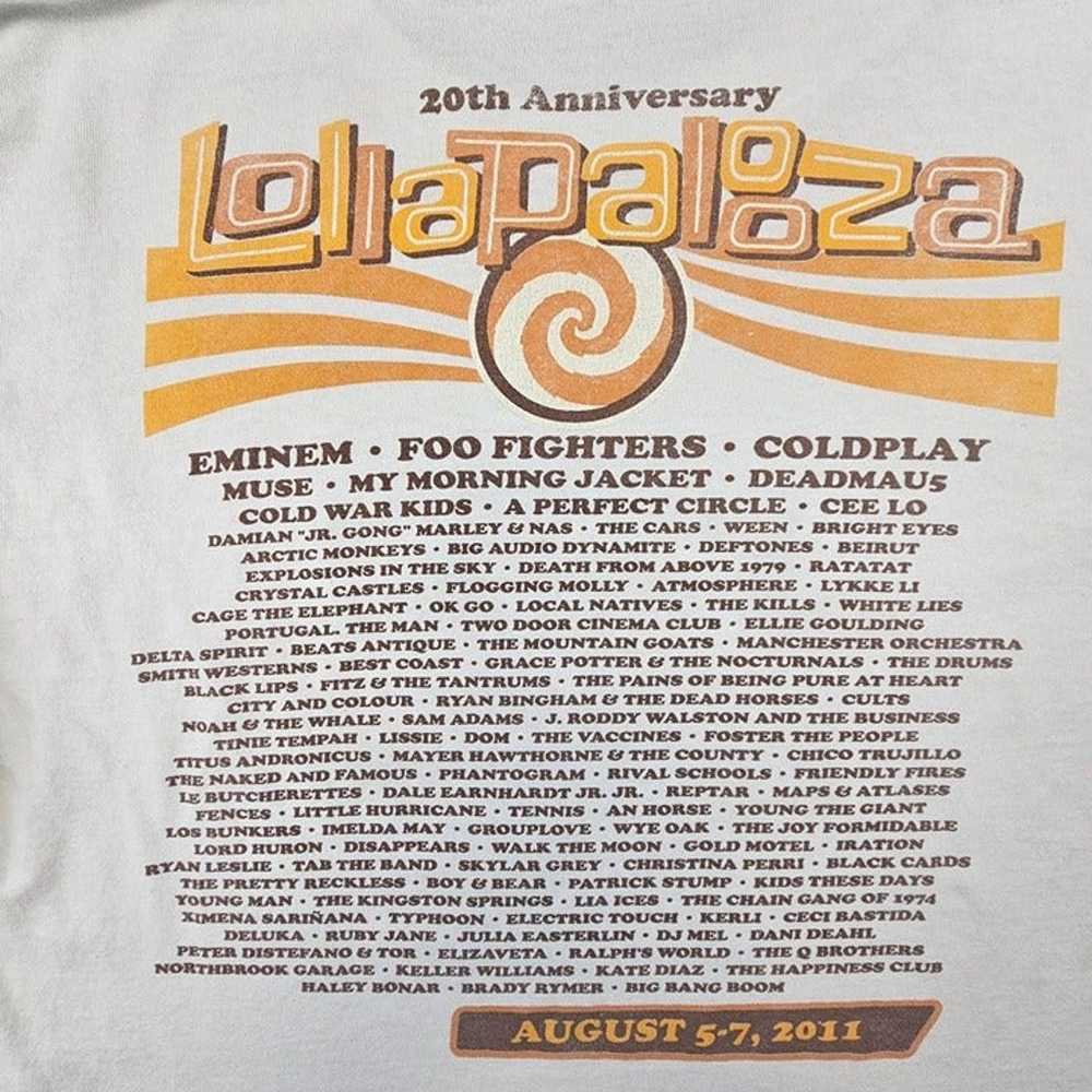 Lollapalooza T-Shirt Mens Large Chicago 2011 20th… - image 4