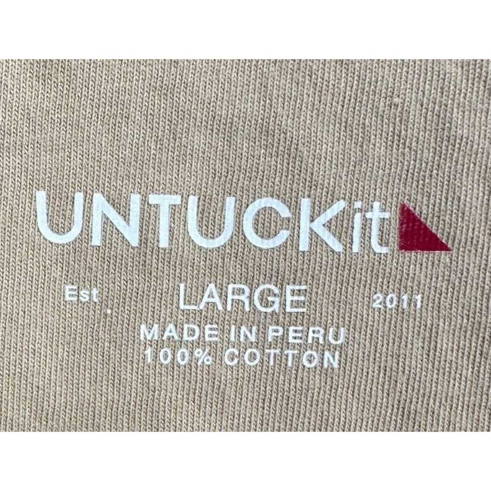 UNTUCKit Shirt Adult Large Yellow Striped Cotton … - image 4