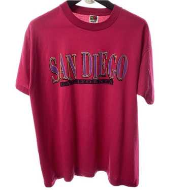 San Diego Spellout L Fuschia T-shirt Vin - image 1